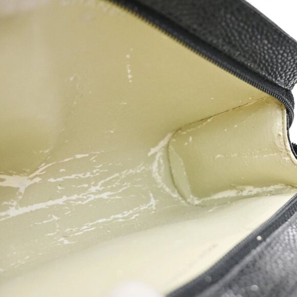 CHANEL CC Logo Mini Pouch Bag Grained Calfskin Leather Black GHW France 34KB454 - Picture 11 of 14